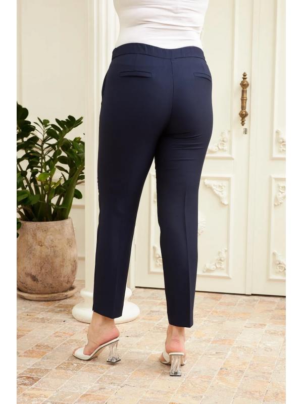 Büyük Beden Beli Lastikli Kumaş Pantalon