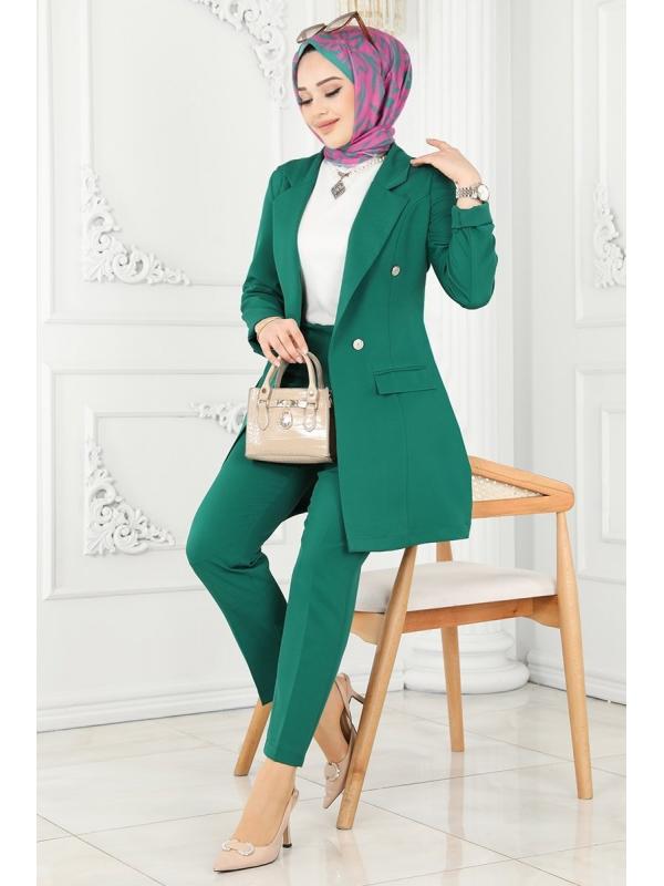 Blazer Ceketli İkili Takım 5994BSK463 Zümrüt