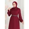 Drape Taş Detaylı Tesettür  Takım 279DVL817 Bordo