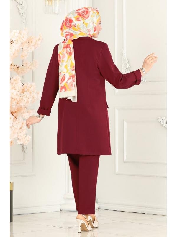 Blazer Ceketli Dabıl Takım 5795AB368 Bordo