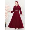 Kemeri Taşlı Sandy Elbise ASM2582 Bordo