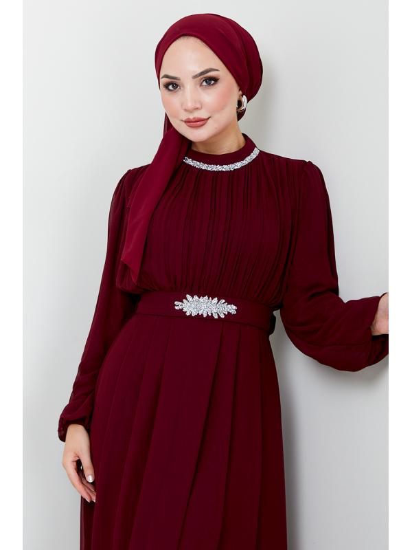 Şifon Abiye LPN6056 Bordo