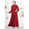 Kemerli Elbise ASN216 Bordo