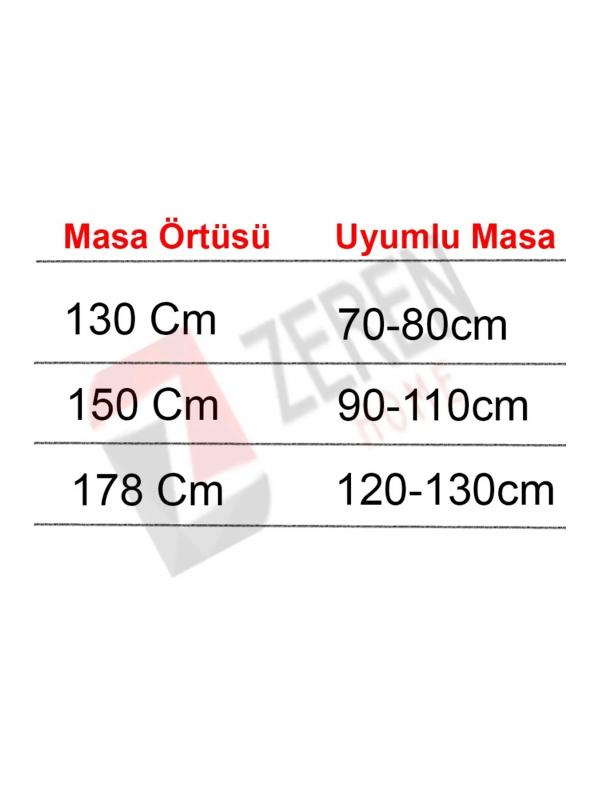 Sıvıya Dayanıklı Yuvarlak Dertsiz Masa Örtüsü Zigzag