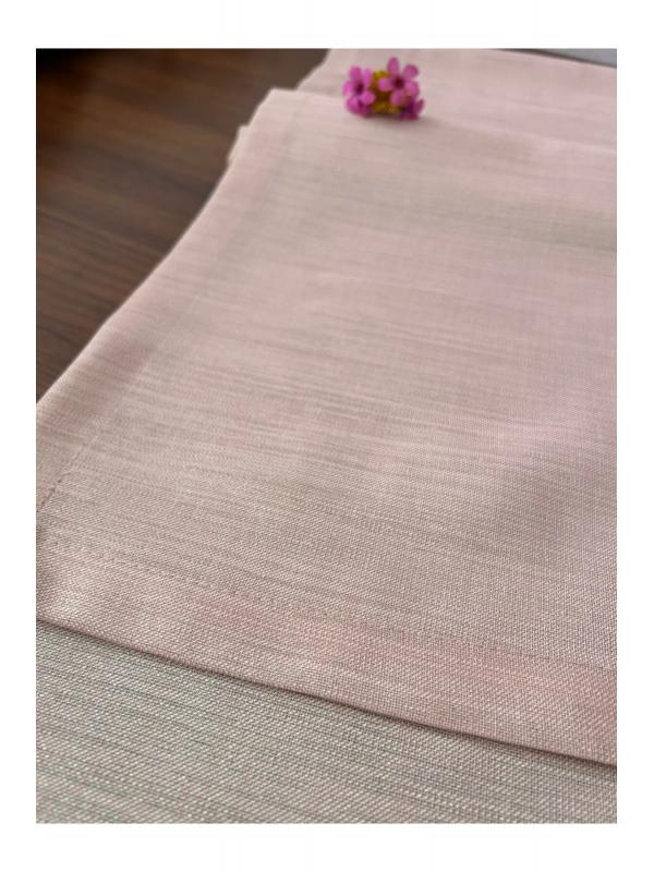 Keten Görünümlü Simli Linen Pudra Runner 40 x 160