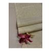 Piko İşlemeli Keten Görünümlü Simli Linen Gold Runner 40x150