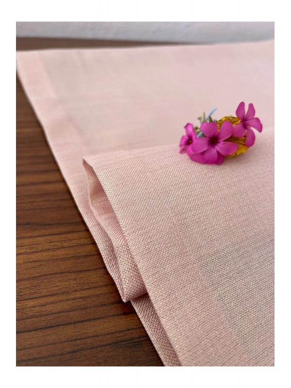 Keten Görünümlü Simli Linen Pudra Runner 40 x 160