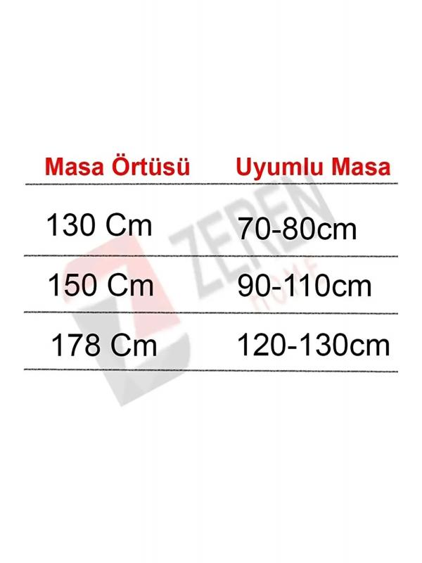 Saçak Püskül Detaylı Sıvı Geçirmez Yuvarlak Masa Örtüsü Krem