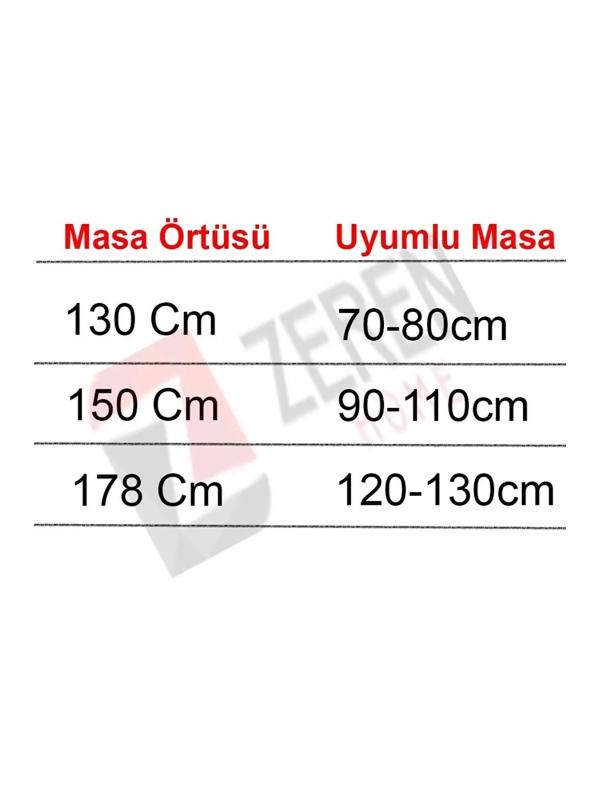 Püskül Detaylı Sıvı Geçirmez Yuvarlak Masa Örtüsü