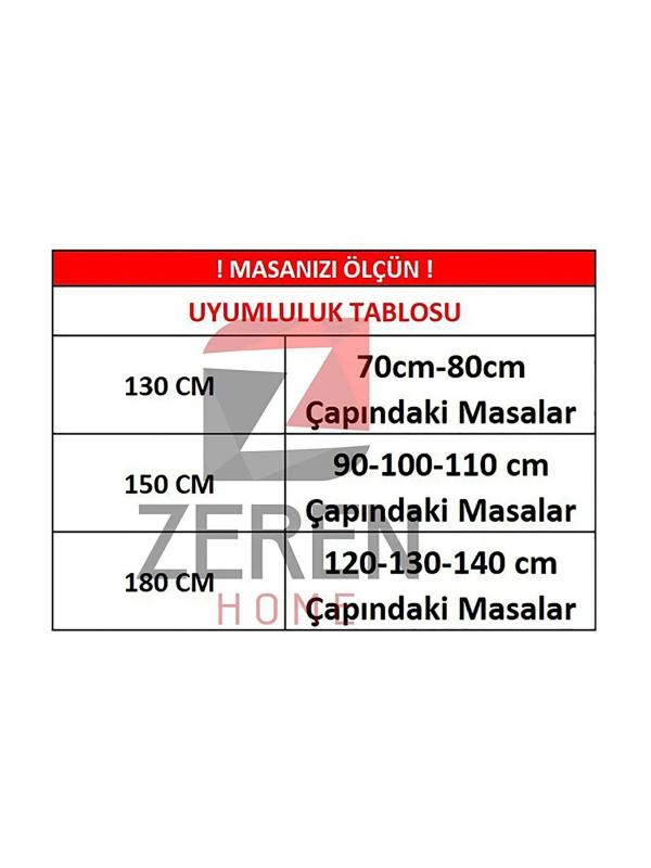 Saçak Püskül Detaylı Sıvı Geçirmez Yuvarlak Masa Örtüsü Sarı