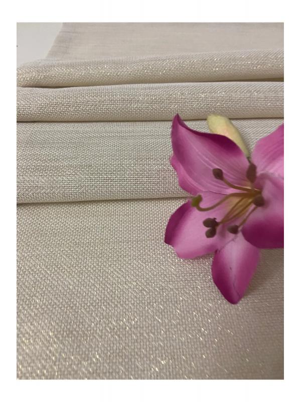 Keten Görünümlü Simli Linen Gold Runner 40 x 160