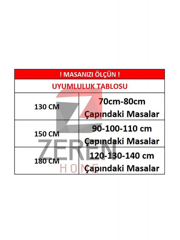 Sıvıya Dayanıklı Yuvarlak Dertsiz Ekose Keten Masa Örtüsü