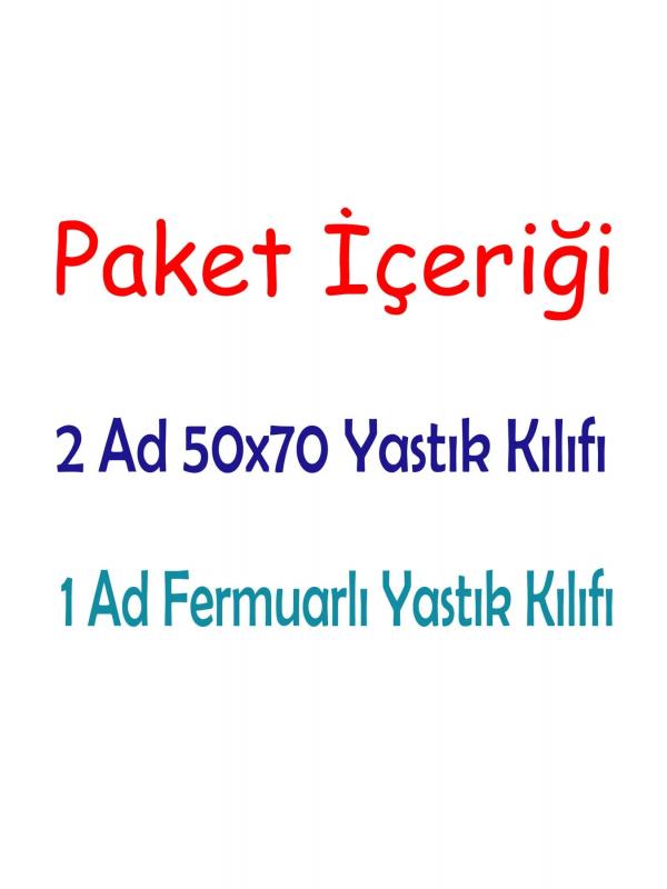 %100 Pamuklu 50x70 Yastık Kılıfı Pillow Case 3lü Paket