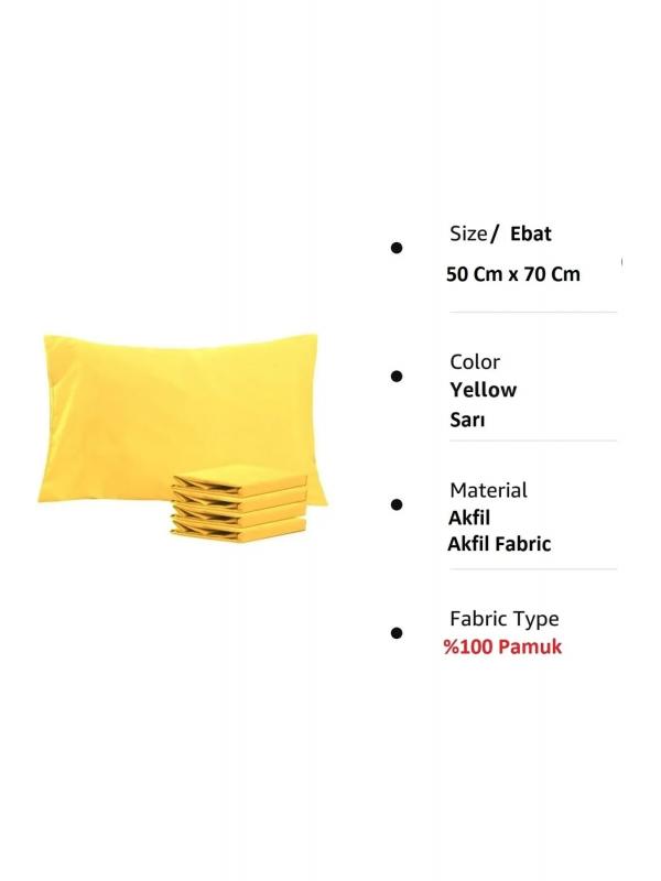 %100 Pamuklu 50x70 Yastık Kılıfı Pillow Case 3lü Paket