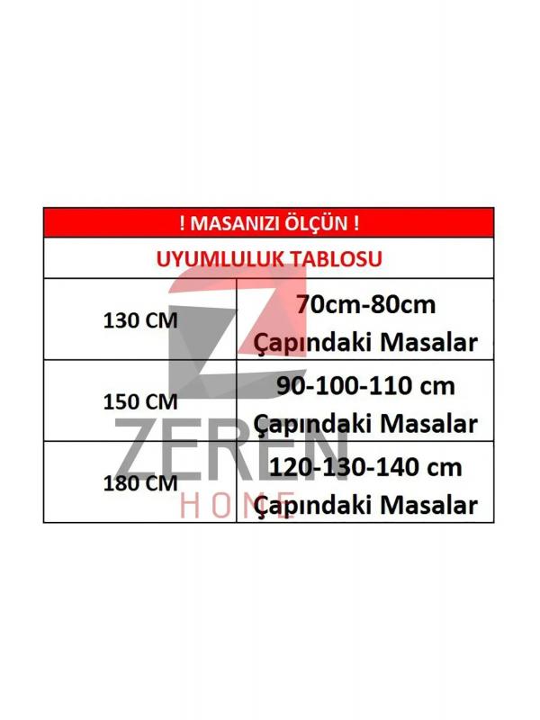 Sıvıya Dayanıklı Yuvarlak Dertsiz Puanlı Masa Örtüsü