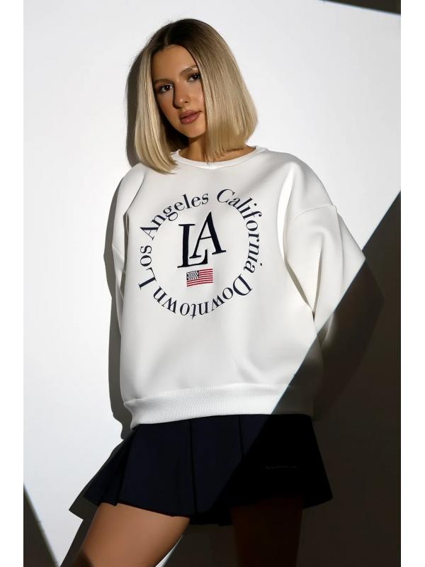 LA Baskılı Unısex Sweatshirt