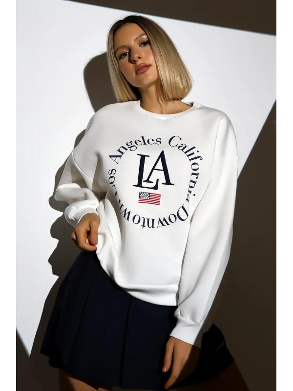 LA Baskılı Unısex Sweatshirt