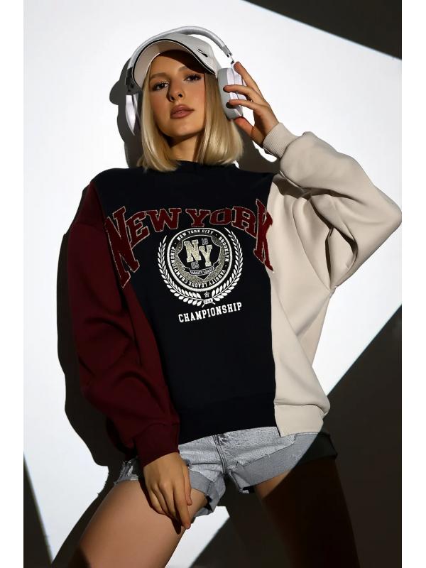 NY Baskılı Unısex Sweatshirt