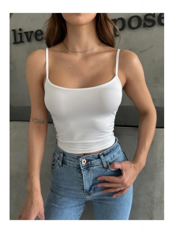 Beyaz Marka Model Askılı Crop Top