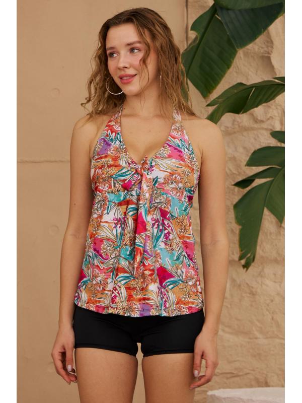 Tankini Şortlu Pastel Renkli