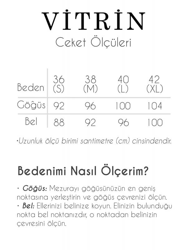 Yırtmaçlı Düğmeli Ekose Desenli Ceket