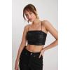 İp Askılı Pullu Crop Bluz