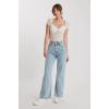 Straight Fit Wide Leg Jean