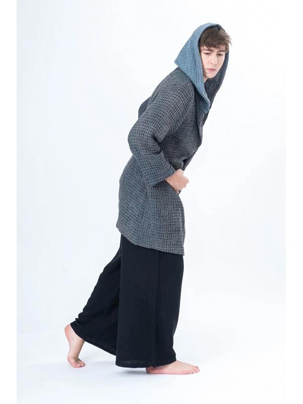 Antrasit Taşlama Waffle Kimono