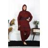 Akbeniz Büyük Beden Tesettür Mayo 7XL-8XL-9XL-10XL Bordo 55010