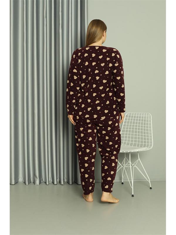 Akbeniz Welsoft Polar Kadın Büyük Beden Pijama Takımı 808041