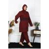 Akbeniz Büyük Beden Tesettür Mayo 7XL-8XL-9XL-10XL Bordo 55010