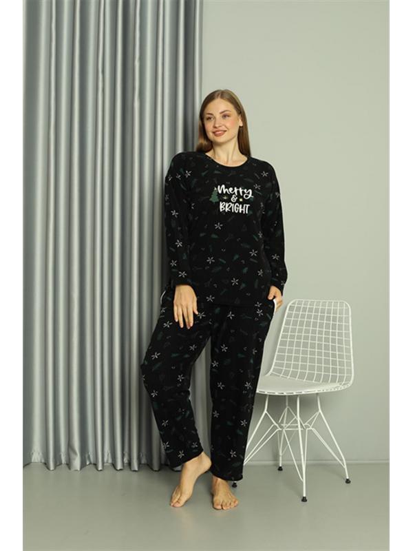 Akbeniz Welsoft Polar Kadın Büyük Beden Pijama Takımı 808043