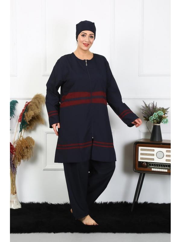 Akbeniz Büyük Beden Tesettür Mayo 7XL-8XL-9XL-10XL Lacivert 55010