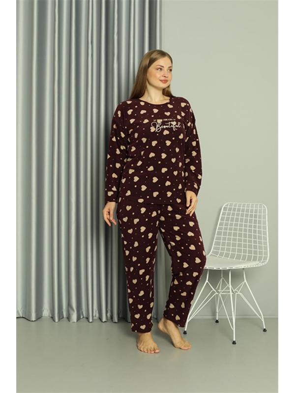 Akbeniz Welsoft Polar Kadın Büyük Beden Pijama Takımı 808041