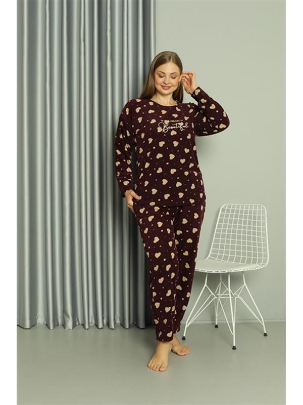 Akbeniz Welsoft Polar Kadın Büyük Beden Pijama Takımı 808041