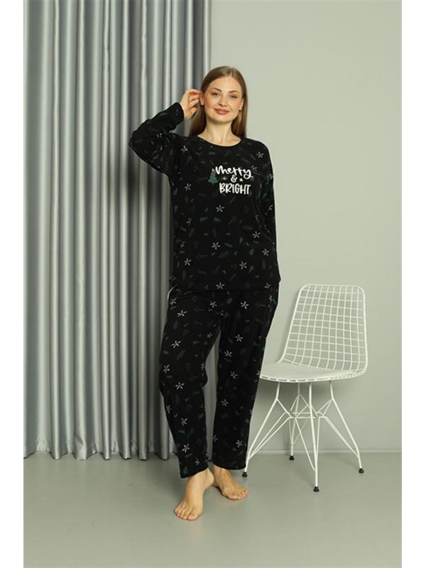 Akbeniz Welsoft Polar Kadın Büyük Beden Pijama Takımı 808043