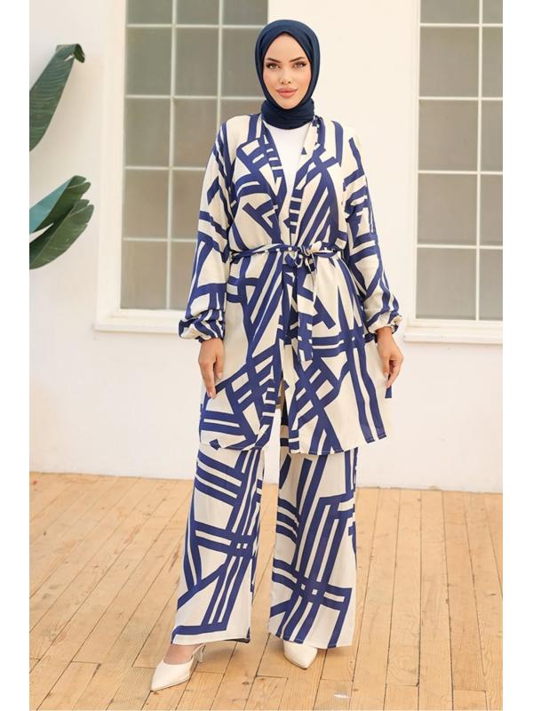 Bengül Kimono Pantolon İkili Takım 1111 - Ekru