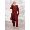 Seyal Tunik Pantolon Bürümcük Takım 1252 - Bordo