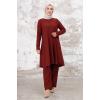 Seyal Tunik Pantolon Bürümcük Takım 1252 - Bordo