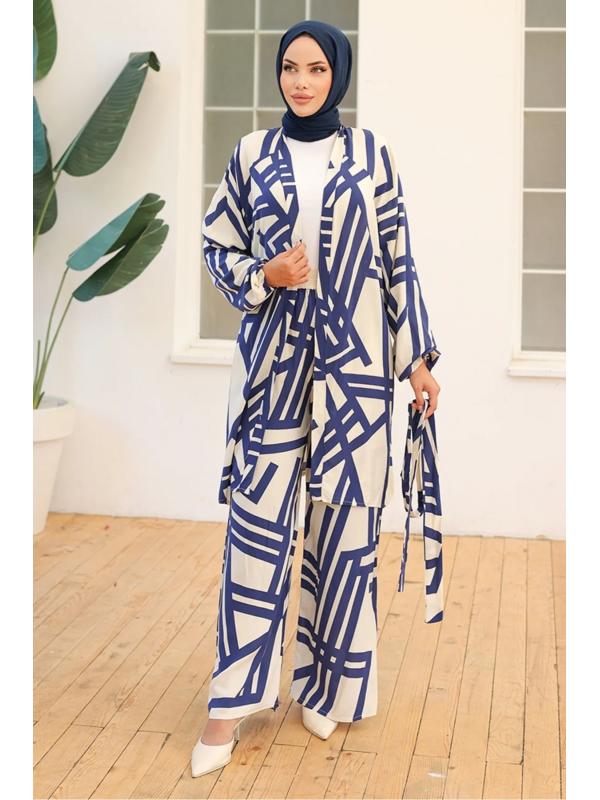 Bengül Kimono Pantolon İkili Takım 1111 - Ekru