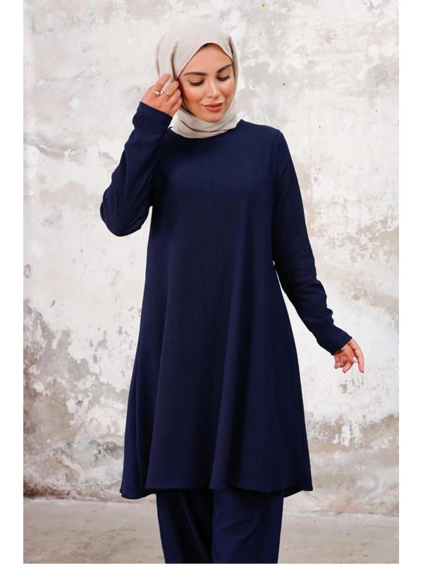 Seyal Tunik Pantolon Bürümcük Takım 1252 - Lacivert