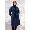 Esilay Kuşaklı Oversize Kap 1244 - Saks Mavisi