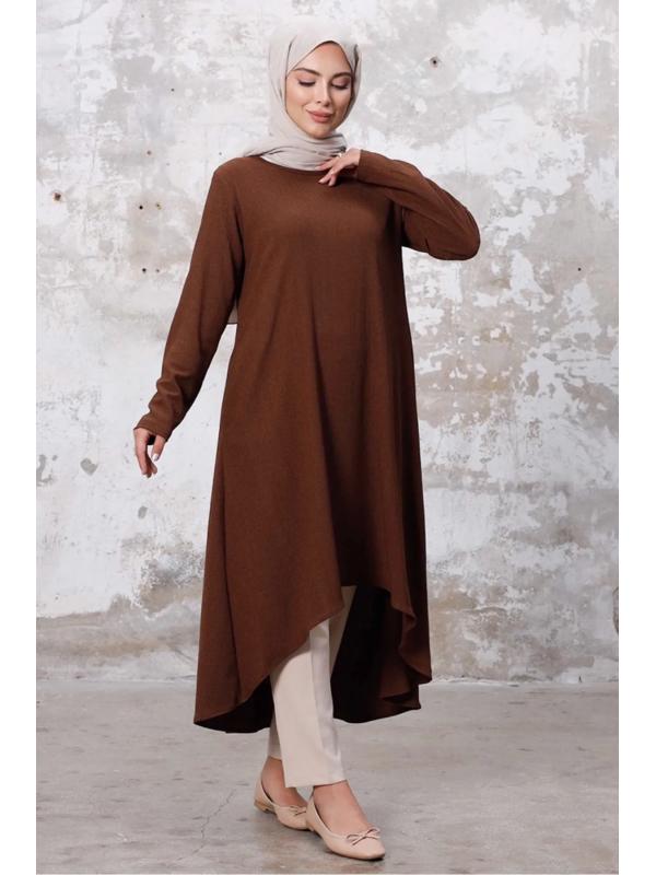 Asimetrik Kesim Tunik 1253 - Kahve