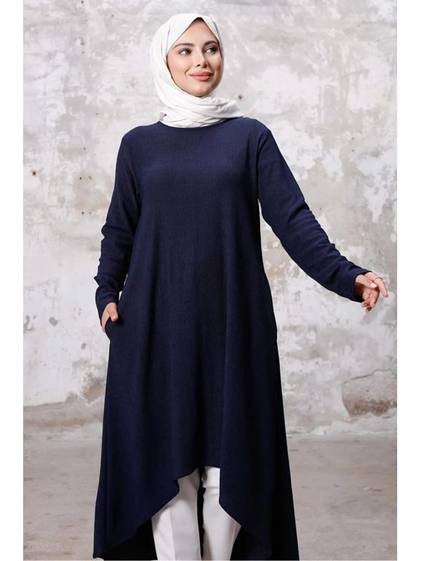 Asimetrik Kesim Tunik 1253 - Lacivert