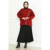 Asimetrik Kesim Triko Kazak 1194- Bordo