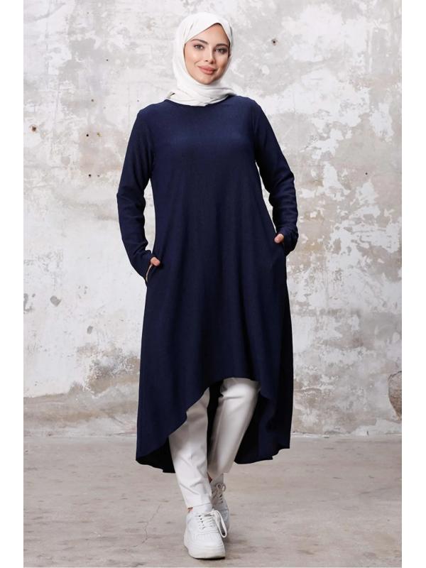 Asimetrik Kesim Tunik 1253 - Lacivert