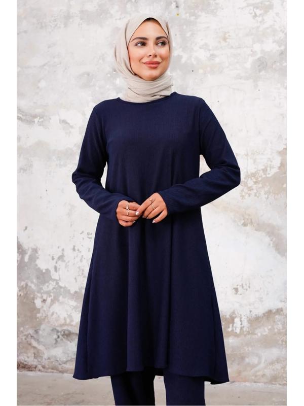 Seyal Tunik Pantolon Bürümcük Takım 1252 - Lacivert