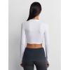 Uzun Kollu Crop Top-Beyaz