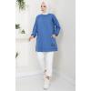 Torba Cepli Bisiklet Yakalı Sweatshirt Tunik İndigo HM2509