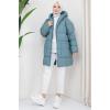 Kraşlı Oversize Dolgulu Mont Mint HM2316